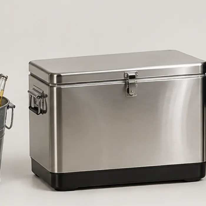Stainless steel metal ice chest